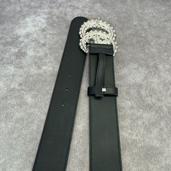 Gucci Marmont Wide Double Gg Crystal Embellished Belt 582100 95/38 - Picture 6 of 11